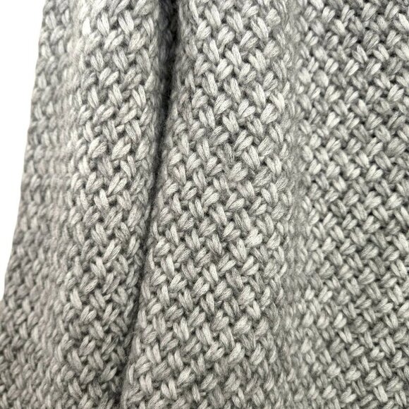 Theory Gray Slouchy V Neck Textured Sweater, Size S - Picture 4 of 12